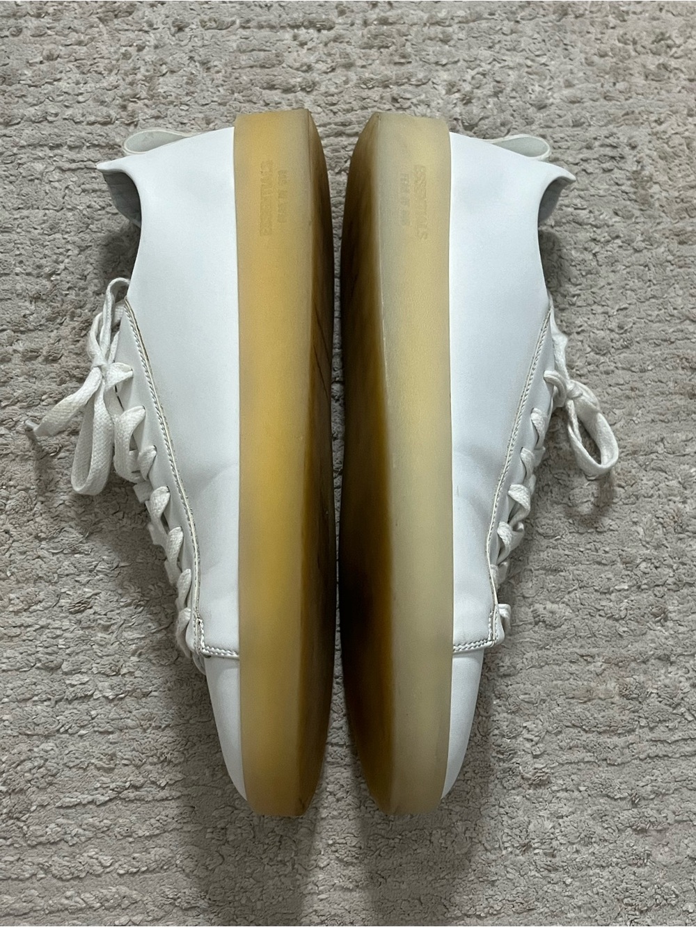 Fear of God Essentials Tennis Shoe Leather Lace Up Sneaker Gum Sole